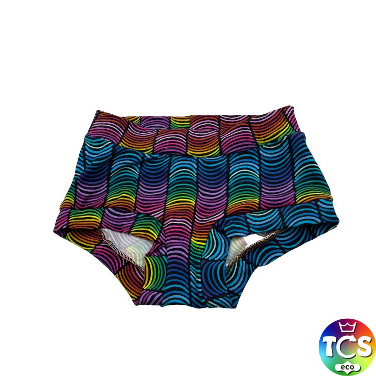 Pants with Dark rainbow doodles cotton jersey