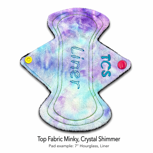 Minky - Crystal Shimmer Cloth Sanitary Pads. TCS-eco Reusable Cloth Pads