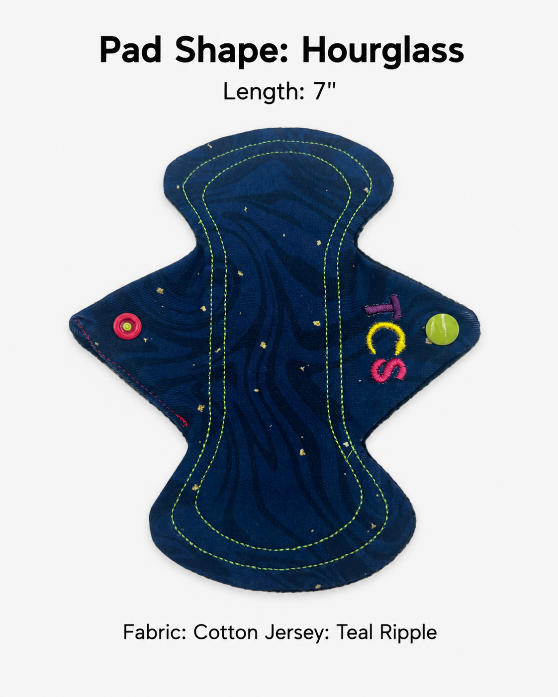 Reusable Period Pad - Teal Squiggles