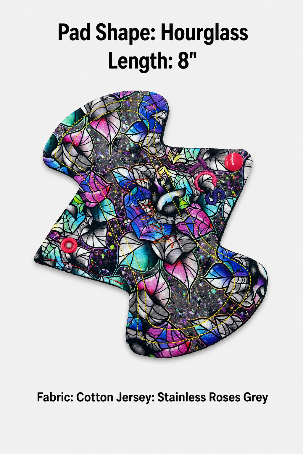 Reusable Period Pad - Stainless Roses Grey