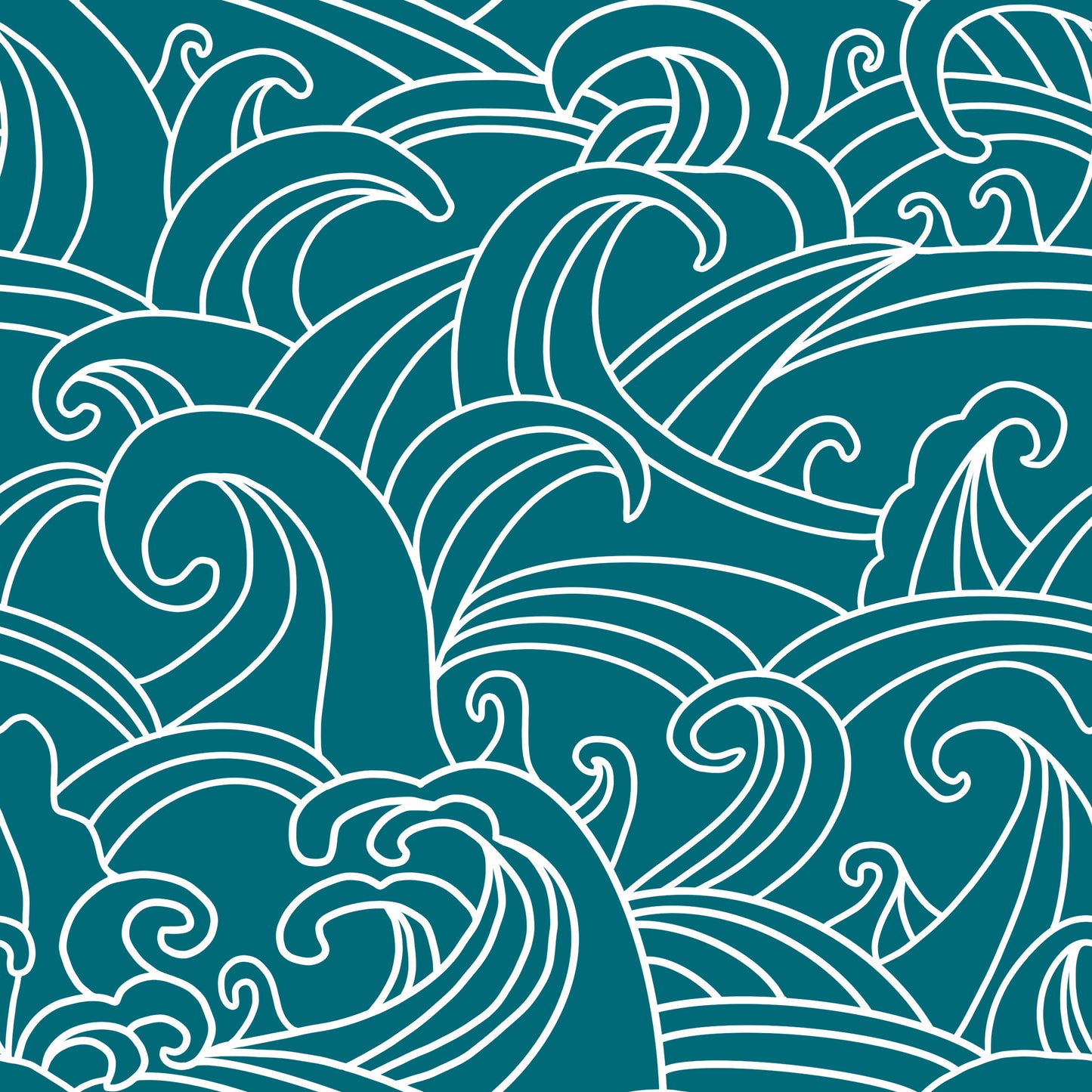 Braletee fabric teal sea waves