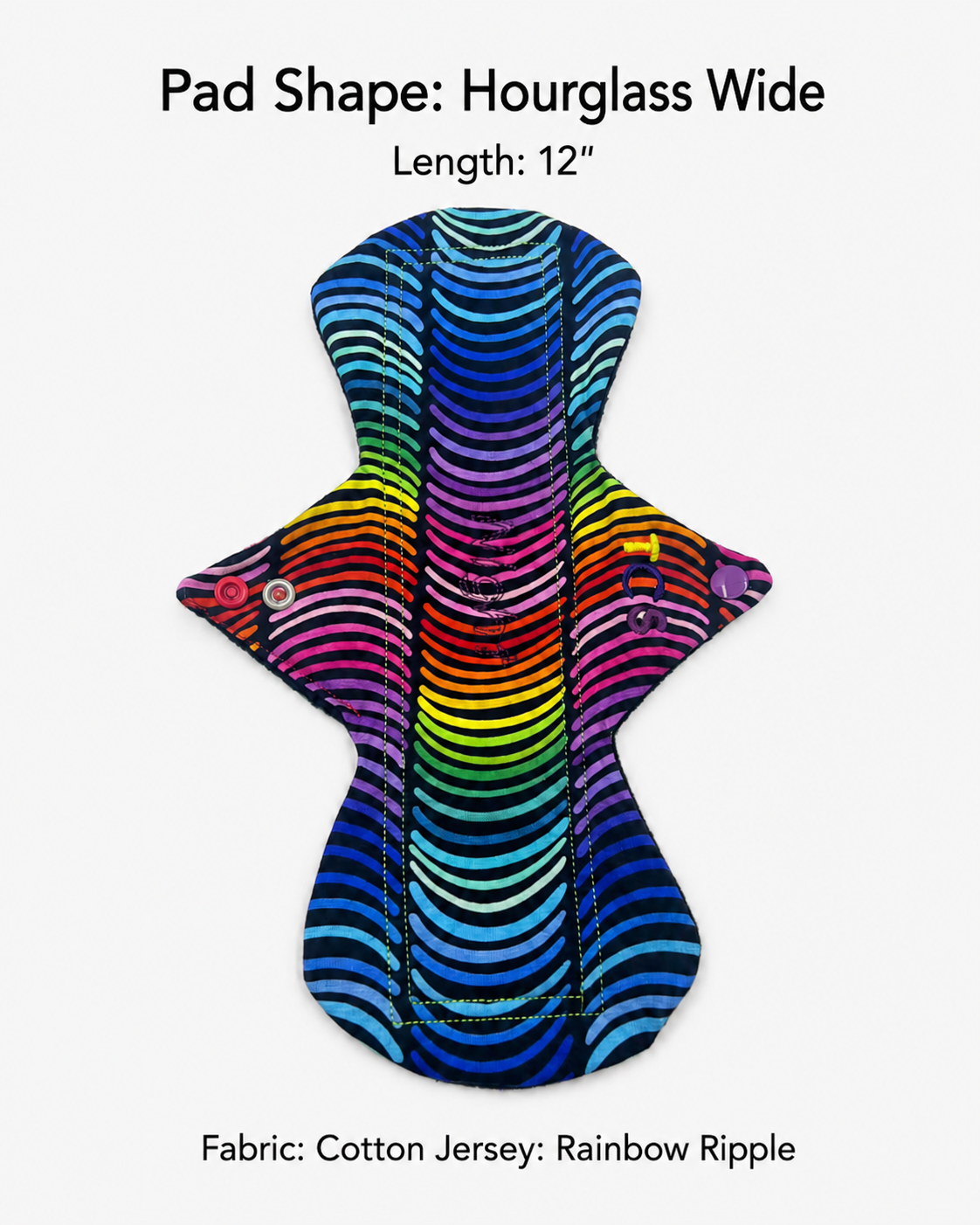 Reusable Period Pad - Dark Rainbow Doodles