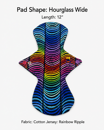 Reusable Period Pad - Dark Rainbow Doodles
