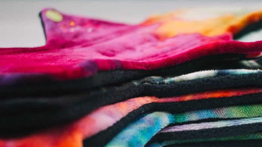 Reusable period pads bamboo velour in a fancy pile