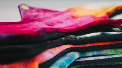 Reusable period pads bamboo velour in a fancy pile