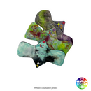 An example of a Minky and Bamboo Velour  Reusable Cloth Pad Starter pack from TCS-eco. The Cloth Sanitary Pads (CSP) have brightly coloured hand dyed top fabric. The 3 pads are 10” in length and standard width, this starter pack contains 3 different TCS-eco pad shapes 3 heavy absorbency. Standard width pads are the same as a disposable.