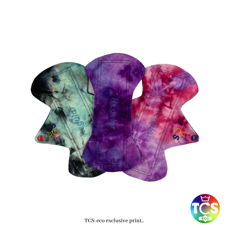 Pack of 3: 10" long cloth sanitary pads Regular: TCS-eco