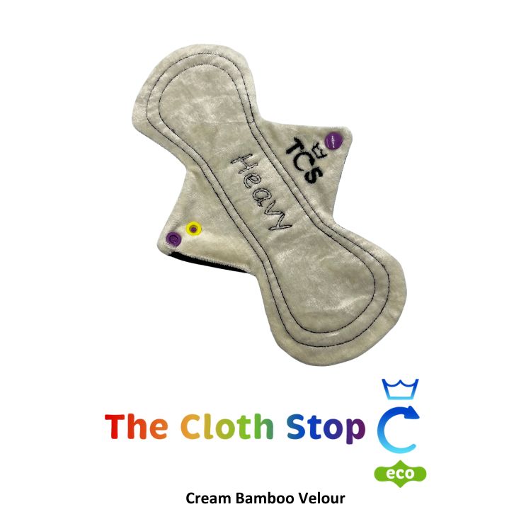 Cream Bamboo Velour Cloth Sanitary Pads TCS-eco Reusable Cloth Pads