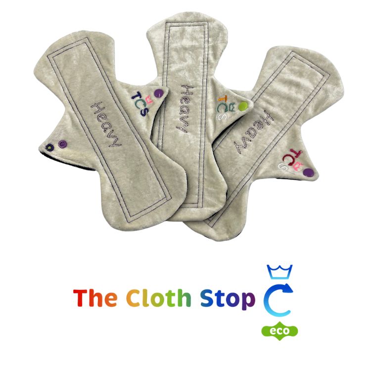 Cream Bamboo Velour Cloth Sanitary Pads TCS-eco Reusable Cloth Pads