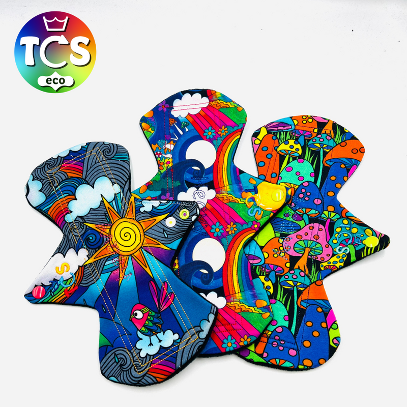 Super Discounted 10" Cloth Sanitary Pad Heavy/Night Starter Pack (same length as a night disposable.)