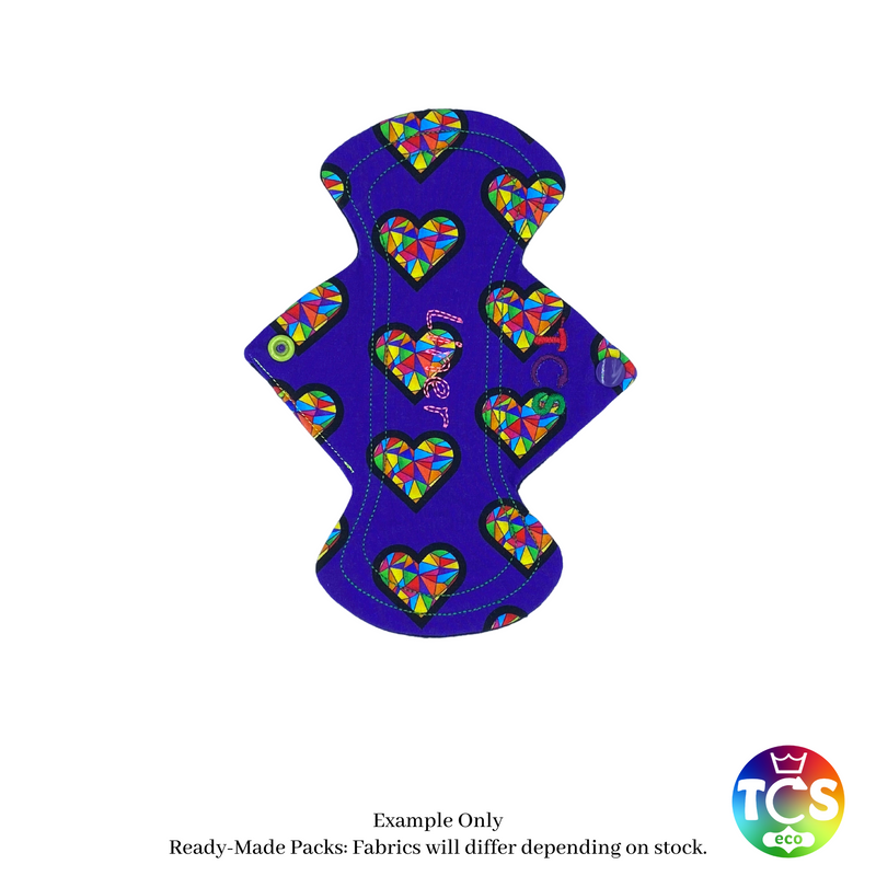 8" Cloth Sanitary Pad  Short Regular (Pack of 3) Ideal for smaller frames and teenagers). TCS-eco