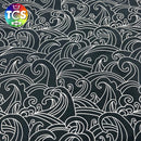 Black Sea waves surface pattern design for cotton jersey, suitable for underwear