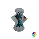 a bright vibrant cotton Jersey top fabric on a hourglass cloth sanitary pad