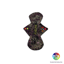 A bright vibrant cotton Jersey on an hourglass shaped cloth sanitary pad