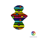 A bright vibrant cotton jersey on an hourglass cloth sanitary pad