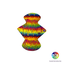 A bright vibrant cotton jersey top fabric on an hourglass shaped pad.