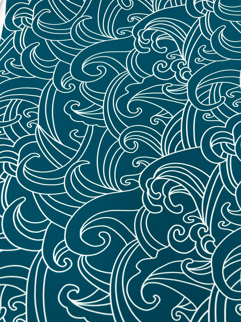 Reusable Period Pad - Teal Sea Waves