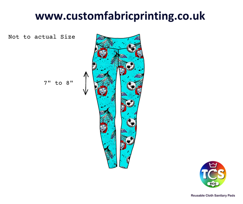 A mock up image of leggings with NBC cherries print.  