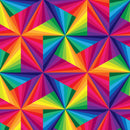 Rainbow Kaleiscope is a bright and funky design.  The multicoloured geometric design is a perfect top fabric for TCS-eco cloth sanitary pads (CSP).