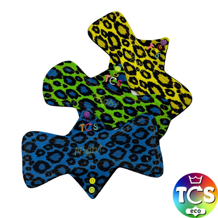 8" Cloth Sanitary Pad  Short Regular (Pack of 3) Ideal for smaller frames and teenagers). TCS-eco