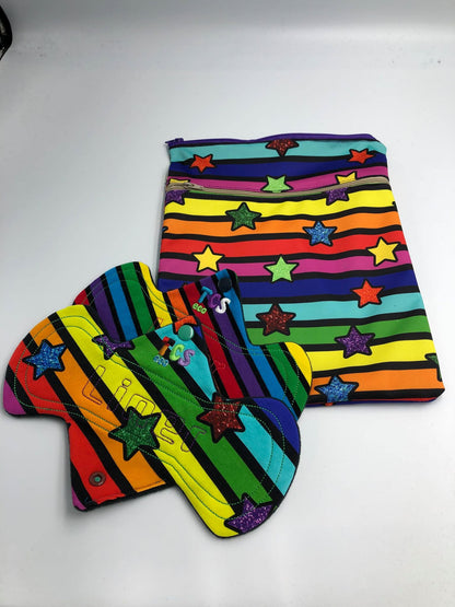 Large double zipper wet bags 9" x 12"