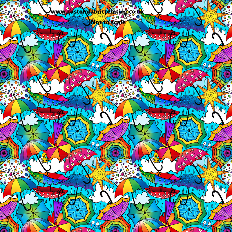 A visual of the seamless design umbrellas blue sky. This design is perfect for  cloth sanitary pads by TCS-eco