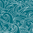 Teal background with white seawalls.  Stunning design.