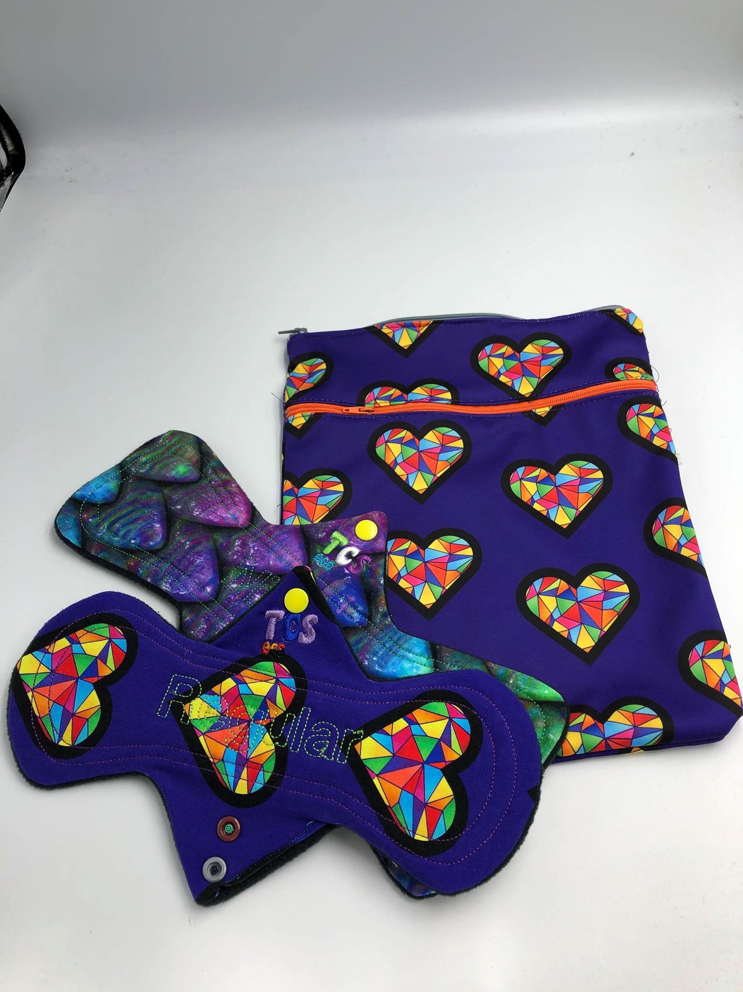 Large double zipper wet bags 9" x 12"