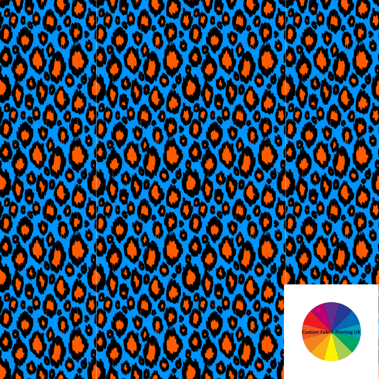 Blue and Orange leopard print is a bright print that is perfect for reusable cloth pads.